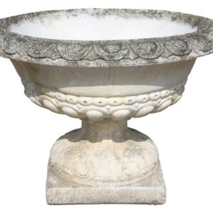 Reclaimed Gadrooned Planter Composite Stone 1 POT-0167
