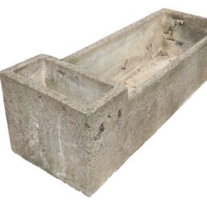 Concrete Cattle Trough and Cistern showing its weathered surface, separate cistern and trough, and a crack down the cistern end 1 GFO-0356
