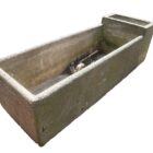 Concrete Cattle Trough and Cistern showing its brutalist design, softened by a weathered patina developed over decades exposed to the elements 5 GFO-0356