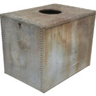 A reclaimed and weathered galvanised and riveted water tank, a perfect rainwater collection system