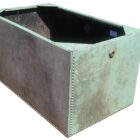 Green painted Rivetted Galvanised Water Tank with light weathering and inlet grommet 1 GFO-0352
