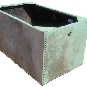 Green painted Rivetted Galvanised Water Tank with light weathering and inlet grommet 1 GFO-0352
