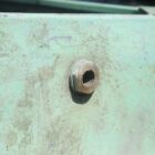 Weathered and green painted Rivetted Galvanised Water Tank 2 GFO-0352