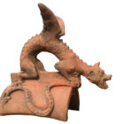 Small Terracotta Dragon Roof Finial with a dragon in a dynamic pose and showing some light weathering 2 Roof-0364