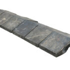 A short run of Staffordshire Blue square edge saddleback wall copings, showing light weathering despite use on a roof parapet since the late 1800's.