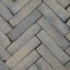 reclaimed Victorian Staffordshire Blue Pavers laid out in a classic herringbone pattern 1 RPAV-0141