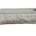 One of a pair of weathered composite stone balcony pots with a fine, light patina