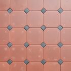 A new, old stock, batch of 12sqm octagonal ferrolite terracotta tiles by Daniel Platt and Sons, in excellent condition