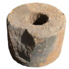 Reclaimed hand-carved sandstone millstone with a rich natural patina. Ideal for garden seating, plinths, or water features