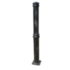 Reclaimed black painted street bollards with some weathered patination and a mix of metal construction