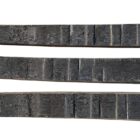 Reclaimed whisky barrel half staves showing the individual sizes and unique charred internal patina