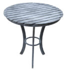 The bistro table from the wine & dine bistro set by The Suffolk Collection with a zinc finish that will age with a beautiful patina