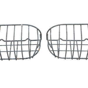 Reclaimed wrought iron hay mangers with twist design rods and black powder coating