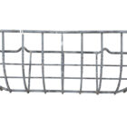 A large reclaimed wrought iron hay manger with twist design rods and black powder coating