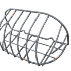 A reclaimed wrought iron hay manger with twist design rods and black powder coating
