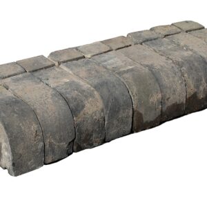 Reclaimed Staffordshire blue single bullnose bricks with a drip channel and showing an authentic weathered patina