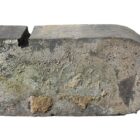 Detail of reclaimed Staffordshire blue single bullnose bricks with a drip channel and showing an authentic weathered patina