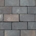 New Staffordshire blue brick pavers showing the mild patina of storage.