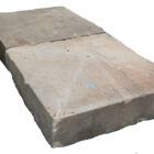 Beautifully weathered pair of reclaimed extra large sandstone pier caps showing the 4 way weathered surface