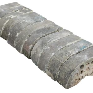 Reclaimed Cambridge calf nose bricks showing a heavy patina of age and prior use