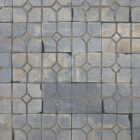 Unusual reclaimed patterned Staffordshire Blue pavers showing the weathered patina of age and prior use