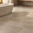 A fabulous interior floor created with Taxos Sand finish porcelain paving from Spain, emulating a fine Egyptian limestone floor.