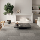 This tumbled Spanish porcelain paving brings a warmth and comfort to interior floors with the Juliette Piedra colourway and tumbled finish