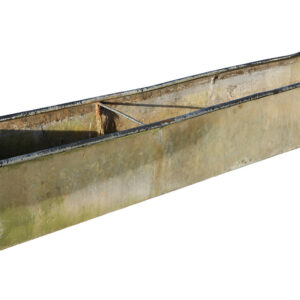 A reclaimed galvanised cattle trough with a weathered patina that's perfect for established gardens as water feature or wide planter